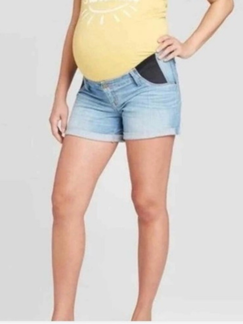 Isabel Maternity by Ingrid & Isabel Light Blue Denim Maternity Shorts